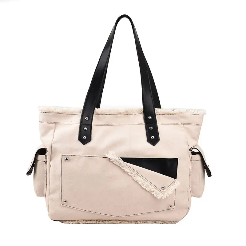Black Canvas purses and handbags 2024 summer fashion bags women handbags ladies tote bags