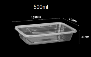 Food Grade PP <strong>Rectangular</strong> Disposable Takeaway Box Custom Extra Thick <strong>Clear</strong> Meal Prep <strong>Container</strong> with Lid Fast Food Packaging Box - Product Image 3