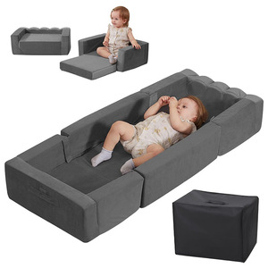 Cuna portátil de espuma para bebé, cama de viaje de diseño moderno para niños, uso en exteriores, tela de terciopelo de alta calidad - Product Image 5
