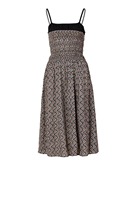 Robe Courte Smockée en Coton Pur Tissé, Fourniture Directe Usine, pour Femme, Décontractée, Été, Bohème, Plage, Fête, Écologique, Respirante, Coupe Trapèze