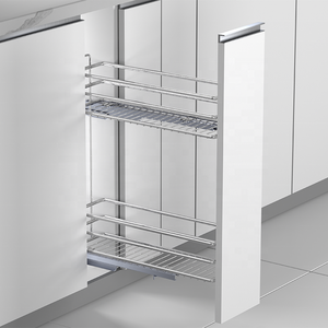 Modern Style Pull-Out Spice Rack <b>Soft</b>-Close Slide <b>Wire</b> Basket Kitchen Cabinet Organizer for Efficient Storage Bottles Spices - Product Image 4