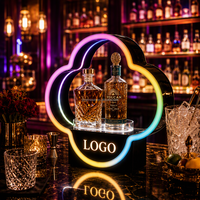Support de présentation de bouteilles de vin et de spiritueux en forme de fleur RGB personnalisé pour bar de nuit, avec éclairage LED, pour service VIP
