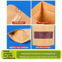 Sacs en papier kraft brun classiques 12x20cm à fenêtre, en matériaux recyclés, à prix réduit, pour aliments, étanches à l'odeur, avec fermeture autoportante