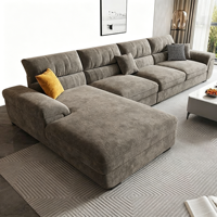 Canapé d'angle en tissu chenille de luxe moderne et minimaliste, avec housse amovible et lavable, pour salon, modèle Ruisha