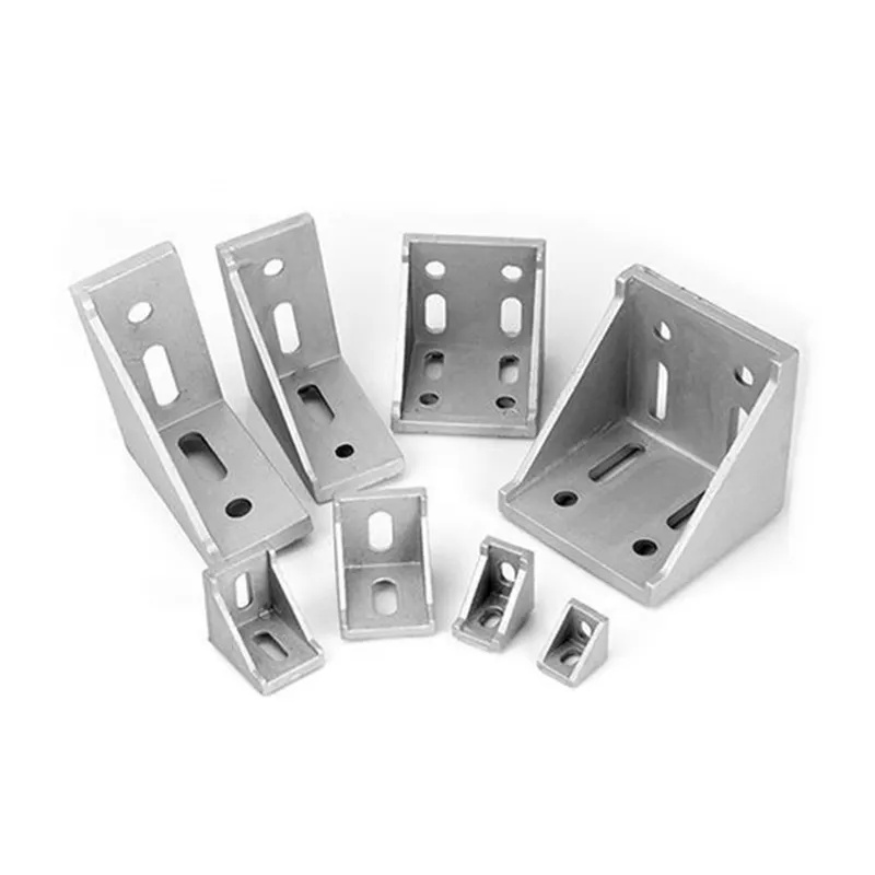 Support d'angle en aluminium à angle droit plat Support d'angle intérieur à 90 degrés pour profilé en aluminium