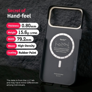 Coque de téléphone en Kevlar pour <span class=keywords><strong>iPhone</strong></span> 17 Series, chargement magnétique sans fil 600D, PEEK Os Artificiel, Bouton DIY Remplaçable, Revêtement Souple - Product Image 3