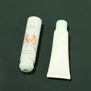 Tube de crème pour les mains vert pastel de 50 ml, double style, avec bouchons rotatifs côtelés en forme de gourde, emballage de tube de crème pour les mains - Product Image 5