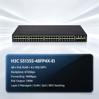 Switch de Red H3C S5135S-48FP4X-EI de 48 Puertos 10/100/1000Mbps POE SNMP QoS VLAN RJ45 en Stock
