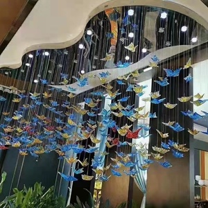 Vlinder Plafond Kroonluchter Handgemaakte Geblazen Glas Kroonluchter Kunst Ambachtelijke Decoratie Hanglamp Voor Home Hotel - Product Image 4