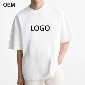 Camiseta de Hombre 100% Algodón, Diseño con Logotipo Personalizado, Calidad de Lujo, Cuello Redondo, Hombros Caídos, Estilo Urbano, Camiseta Blanca para Hombre - Product Image 1