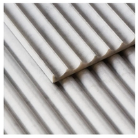 Nouvelle conception de carreaux de marbre beige travertin à rainures courbes, pierre concave à cannelures, carreaux de travertin cannelés pour buffet