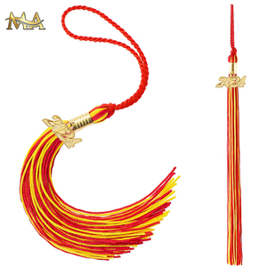 Borla de Graduación de Rayón de Alta Calidad para Birrete Universitario, en Rojo <span class=keywords><strong>y</strong></span> Dorado, para Gorra de Graduación - Product Image 6