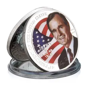 Président des États-Unis George Herbert Walker Bush Souvenir pièce plaquée argent pièce commémorative de collection