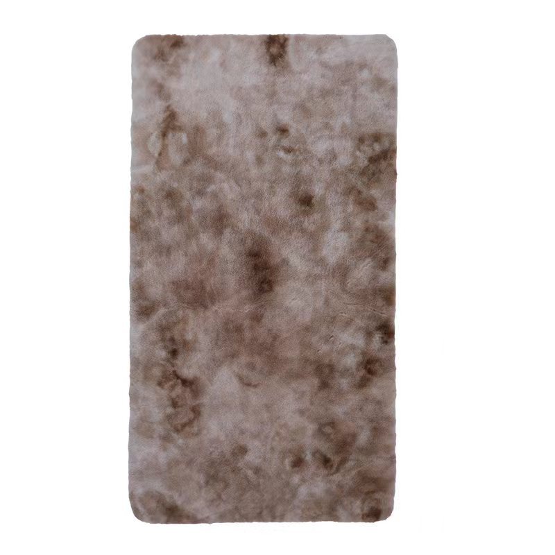 Tie-dye en fourrure de lapin polyester-coton couleur camel