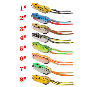 Señuelo de Pesca de Superficie Tipo Rana, Cebo de Plástico Blando, Aparejos de Pesca con Doble Anzuelo, Señuelo para Lubina, 8 Colores, XY-461, Hecho en China - Product Image 1