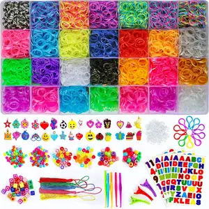 Phổ biến nhất trong 2023 5400 + Loom ban nhạc cao su Refill Kit trong 12 màu sắc vòng đeo tay làm Kit cho trẻ em dệt DIY crafting Quà Tặng