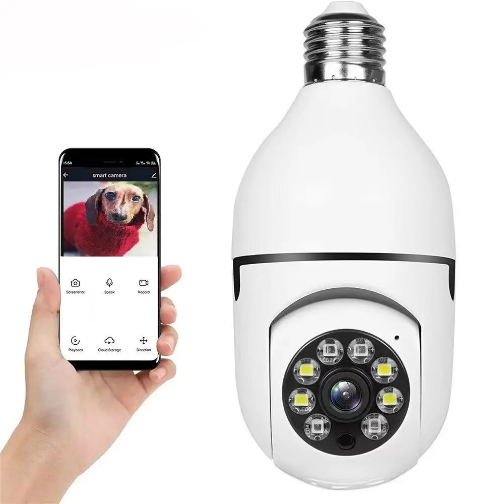 V380pro Draadloze Lamp Camera Full Color Nachtzicht Camera Smart Home Intelligente Hd Monitoring 360 Graden 1080P