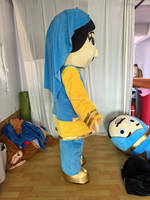 Costume de mascotte Bhangra doré pour homme et femme, costume de cosplay personnalisé pour fille arabe d'Halloween, robe de fête de carnaval pour adulte