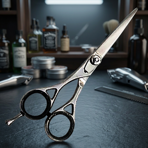Ciseaux de salon professionnels pour gauchers, écologiques, finition mate, lame en acier inoxydable, manche en plastique, taille moyenne - Product Image 2