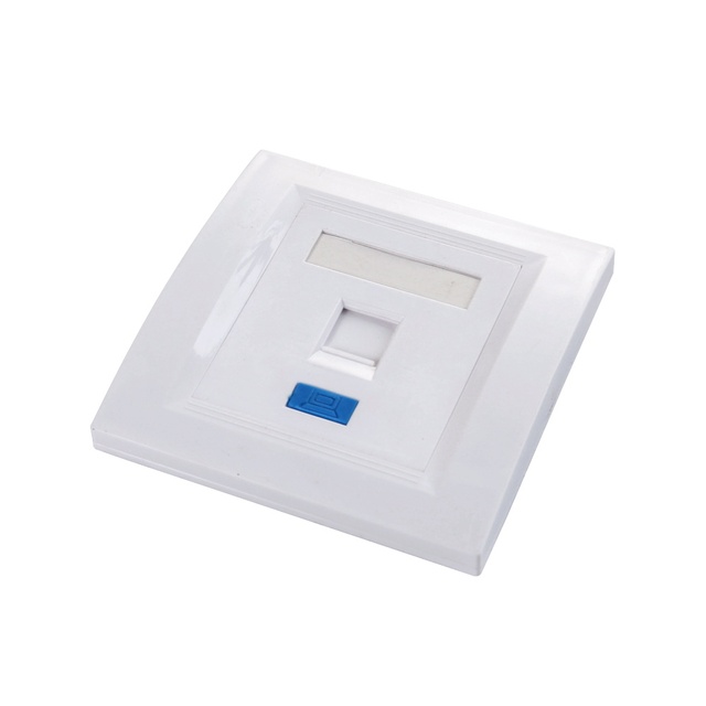86x86mm Single Port Integrated One Piece ABS Wall Outlet With Telephone Icon RJ11 Cat3 Keystone Cabling Telephone Faceplate