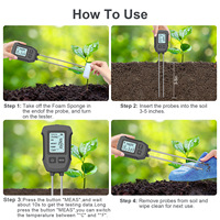 Testeur de sol 5-en-1 N13 avec double aiguille, humidimètre haute précision, testeur d'humidité, de pH, de fertilité et de luminosité, OEM