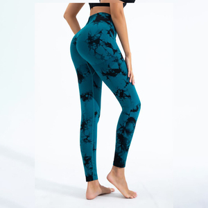 <span class=keywords><strong>Leggings</strong></span> Yoga Donna Hot Sale a Vita Alta con Effetto Tie-Dye e Arricciatura sui Glutei, Asciugatura Rapida e Traspiranti per Fitness - Product Image 2