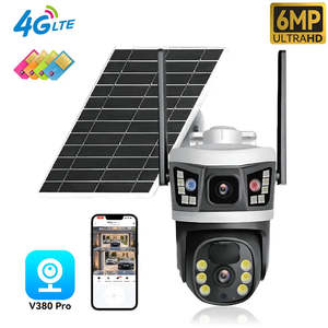 6MP V380Pro HD Lente dual inalámbrica Cámara CCTV con energía solar Hogar al aire libre con tarjeta SIM 4G de seguridad de red AI - Product Image 4