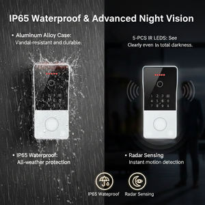 <span class=keywords><strong>Sonnette</strong></span> vidéo intelligente Hiwink 2K, étanche IP65, déverrouillage par empreinte digitale et reconnaissance palmaire, contrôle via l'application Tuya, prise en charge de plusieurs moniteurs intérieurs - Product Image 1