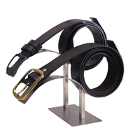 Support de présentation de ceintures en métal sur mesure, support de ceintures en acier inoxydable avec base, étagère organisatrice de ceintures pour la vente au détail