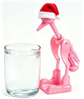 Nouveau modèle – Jouet oiseau buveur fait main avec casquette de Père Noël
