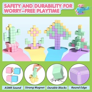 Magnetic Cube Game Sensory Tiles Architectural <strong>Toys</strong> <strong>for</strong> Boys and <strong>Girls</strong> Plastic Set Birthday Gift <strong>for</strong> <strong>Toddlers</strong> - Product Image 3