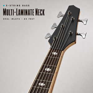 Bajo de 5 Cuerdas con Cuerpo de Arce y Caoba - Pastillas Activas Dobles Humbucker para Interpretación Profesional - Product Image 6