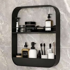 Étagère murale sans perçage pour salle de bain, design moderne et épuré, pour cosmétiques et articles de toilette, amovible - Product Image 6
