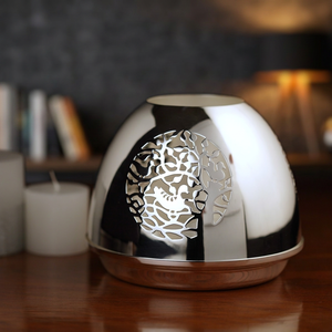 Portavelas de latón plateado para velas de té |   Portavelas Hecho a Mano | Farol Decorativo para Decoración del Hogar |   PORTA LUCES DE TÉ NATURALES - Product Image 2