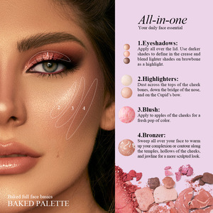 กล่องของขวัญพาเลทบลัชออนสมุนไพรอเนกประสงค์ พร้อมอายแชโดว์แบบอบ 3 สี ไฮไลท์เตอร์ 2 สี บลัชออนและบรอนเซอร์ 1 ชิ้น สำหรับผู้หญิงแต่งหน้าประจำวัน - Product Image 5