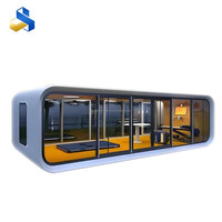 Maisonnette modulaire préfabriquée Suihe 5m, construction rapide, portable, bureau, salon, cuisine, salle de bain, en panneaux sandwich.