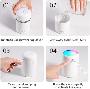 Новый портативный ультразвуковой увлажнитель-распылитель H2O с LED-подсветкой, 300 мл, двойное распыление, аромадиффузор для эфирных масел, для автомобиля, USB (модель 2026 года) - Product Image 6