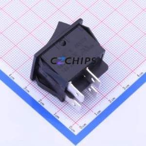 R-4-210-C5N-BB Rocker Switch Through hole Component (THT) Switch Concave Bend Solder Tab Black 16A - Product Image 1