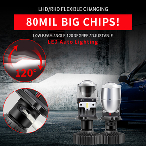 Mini projecteur de phares <span class=keywords><strong>auto</strong></span> LED h4, d'une puissance de 6500 w, 25000lm, 110 K - Product Image 2