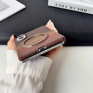 Luxury Carbon Fiber Texture Magnetic Phone Case for Samsung Z Fold 8 Ultra 7 With 360° Metal Ring Stand Slim <b>PC</b> Shockproof Cover - Product Image 3
