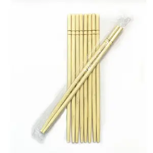 Sumpit Bundar Sekali Pakai Buatan Tangan untuk Pesta Bambu Sumpit Logo Kustom