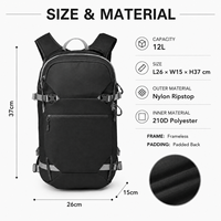 Sac à dos de randonnée/camping/alpinisme léger de 12 L avec boucle, qualité constante, résistant à l'eau, sac à dos de randonnée organisé