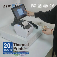 ZYWELL restaurante Hotel tienda 80mm impresora térmica ZY306 Usb Wifi sin tinta recibo Pos impresora