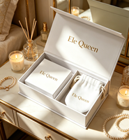 Boîte d'emballage cadeau de luxe en carton rigide personnalisée avec logo, pour bijoux (bagues, bracelets, colliers) et mariages, avec éponge intégrée