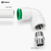 Raccords de tuyauterie PP à raccordement rapide, coude femelle fileté, sans soudure, insert en acier inoxydable BSP, courbure à 90 degrés, 20mm-32mm, 1/2-1 pouce