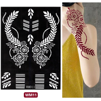 Pochoir de tatouage pour doigts et mains, modèle 888, personnalisable en usine, avec peinture en spray et pâte de henné