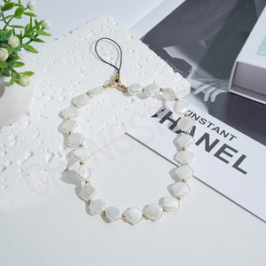 Haute qualité blanc coquille papillon trèfle à quatre feuilles perlé <span class=keywords><strong>chaîne</strong></span> de <span class=keywords><strong>téléphone</strong></span> portable été plage mode amour coeur <span class=keywords><strong>téléphone</strong></span> lanière <span class=keywords><strong>chaîne</strong></span> - Product Image 6
