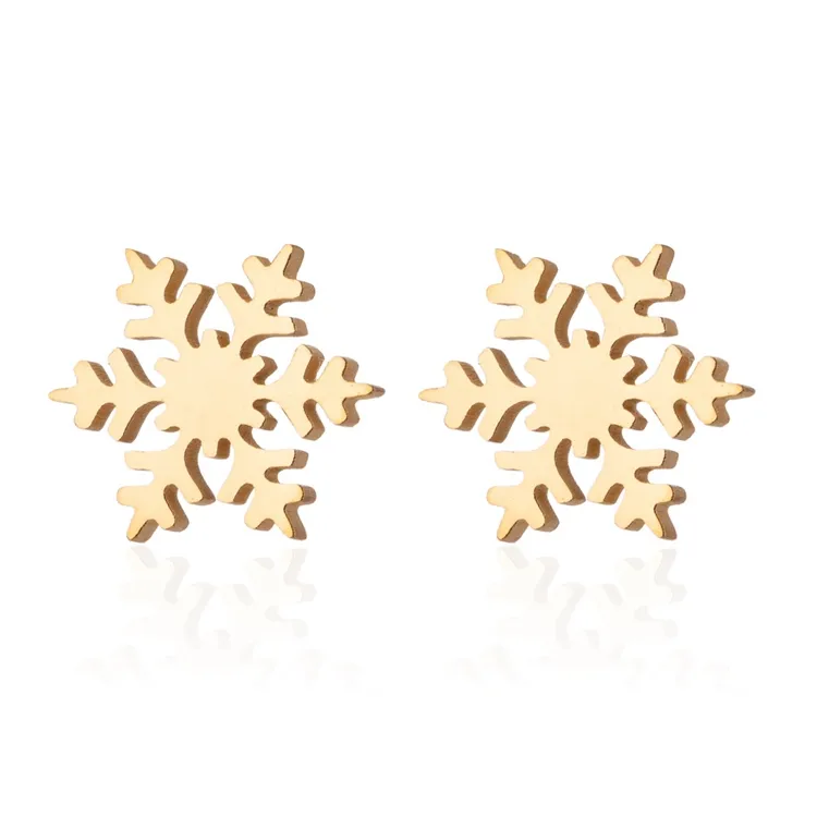 2020 Fashion Xmas Mini Jewelry Girls Women Snowflake Tree Deer Stainless Steel Christmas Stud Earrings