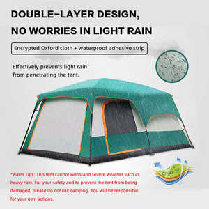 Tente de <span class=keywords><strong>toit</strong></span> pliable portable 096 Full Series, deux chambres, un salon, double couche, avec poteaux en acier, pour extérieur, protection solaire, imperméable - Product Image 4