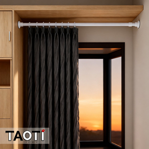 Poteau de rideau de douche télescopique en <span class=keywords><strong>baie</strong></span> vitrée <span class=keywords><strong>sans</strong></span> perceuse tige réglable matériau Durable et facile à utiliser prix bas pour rideaux de salle de bain - Product Image 6